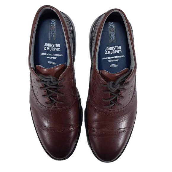 Johnston & Murphy Tanner XC4 Oxford Shoes Men 9 M Cap Toe Leather Brown Lace Up - Picture 7 of 16
